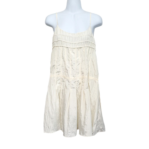 Rebecca Taylor Pleated Textured Nylon Silk Lightweight Sleeveless Mini Dress 6 - Picture 1 of 11